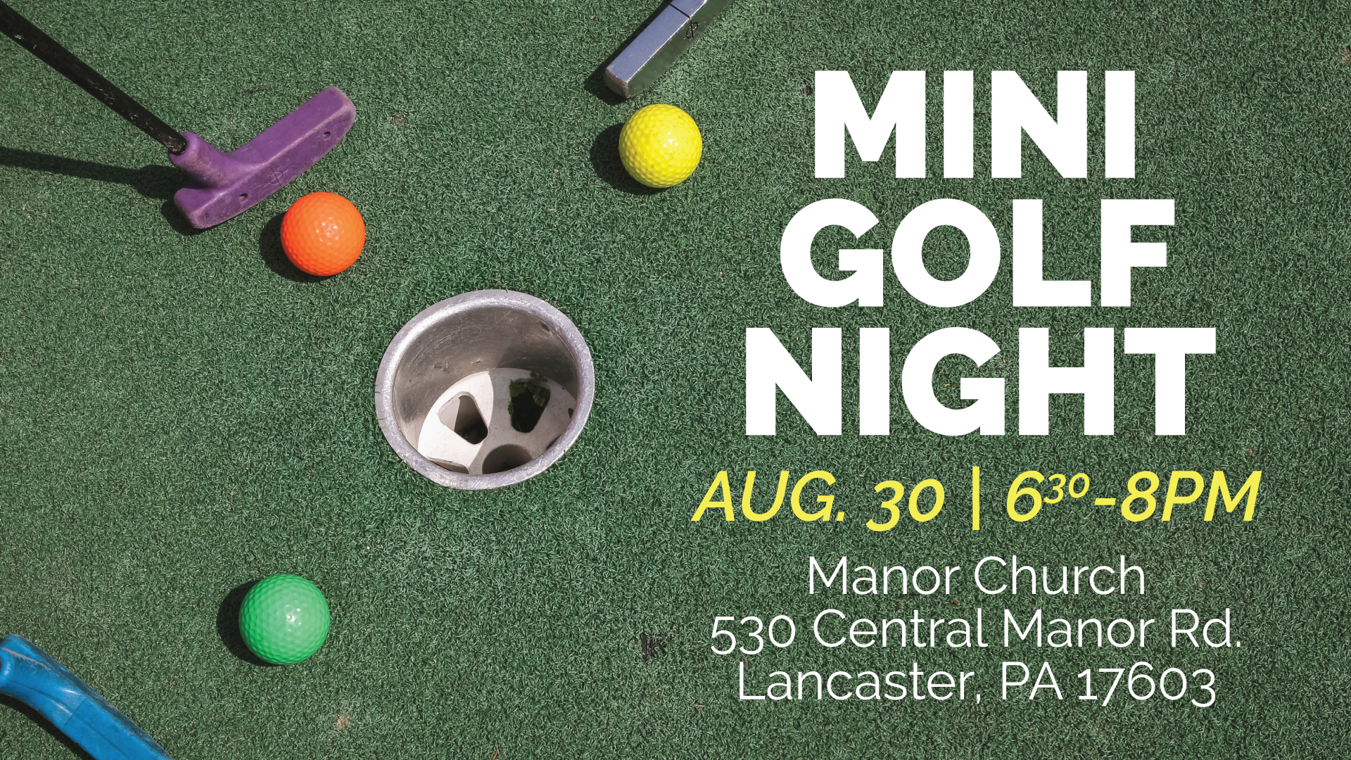 Mini Golf Night | August 30 from 6:30-8PM at Manor Church