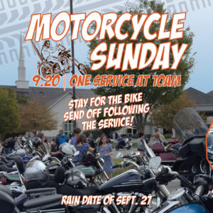 Motorcycle Sunday | September 20, 2026 | Rain date of 9/27